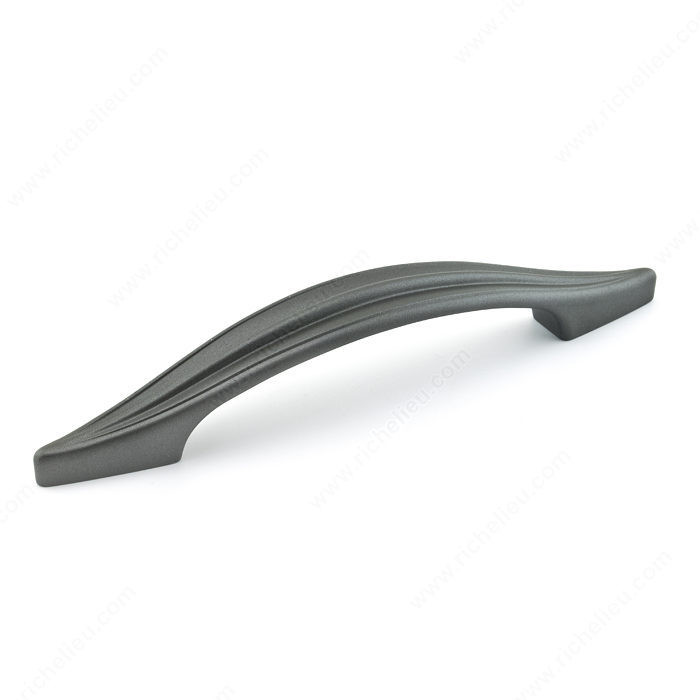 Transitional Metal Pull - 7615, Center to Center 128 mm, Finish Graphite, Projection - Overall Dimensions 31.1 mm