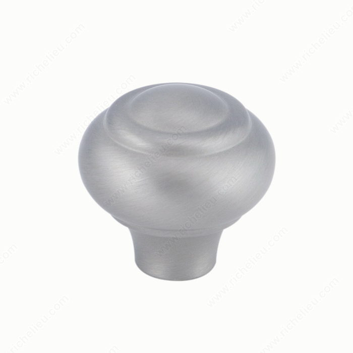 Traditional Metal Knob - 7645, Finish Brushed Nickel, Diameter - Overall Dimensions 35 mm, Projection - Overall Dimensions 34 mm