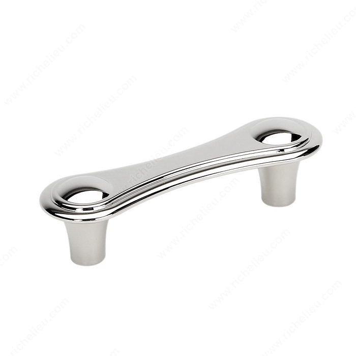 Traditional Metal Pull - 7648, Center to Center 3 in, Finish Polished Nickel, Projection - Overall Dimensions 30 mm