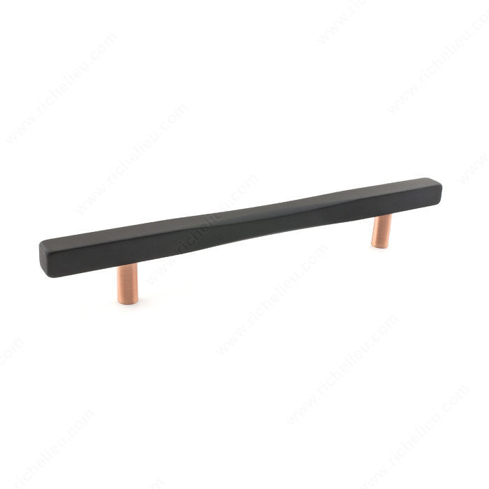 Contemporary Metal Pull - 7735, Center to Center 160 mm, Finish Black / Coppertone, Length - Overall Dimensions 240 mm