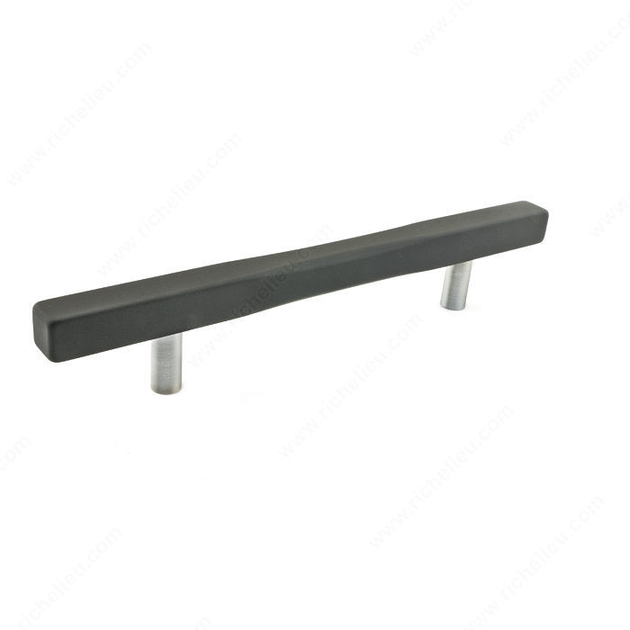 Contemporary Metal Pull - 7735, Center to Center 160 mm, Finish Black / Brushed Nickel, Length - Overall Dimensions 240 mm