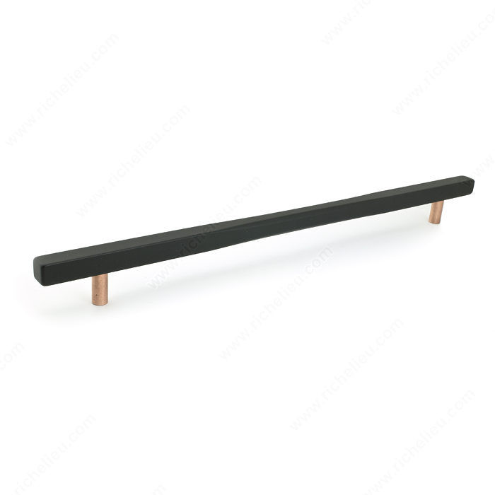 Contemporary Metal Pull - 7735, Center to Center 320 mm, Finish Black / Coppertone, Length - Overall Dimensions 400 mm