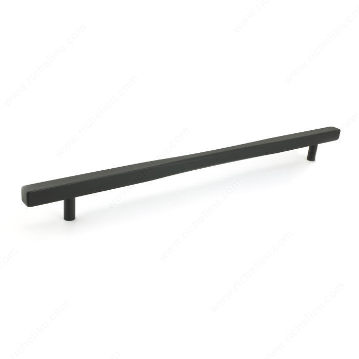 Contemporary Metal Pull - 7735, Center to Center 320 mm, Finish Black, Length - Overall Dimensions 400 mm