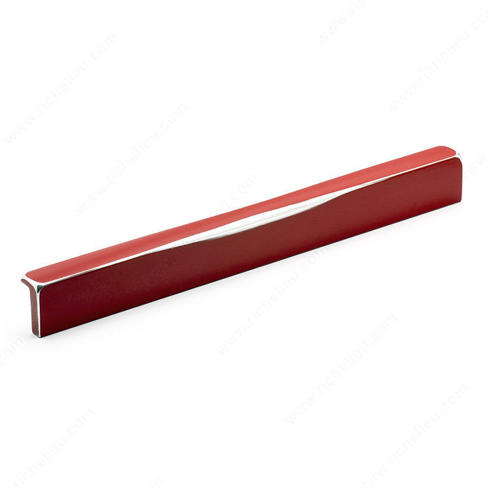 Contemporary Metal Pull - 7767, Finish Brushed Metallic Red