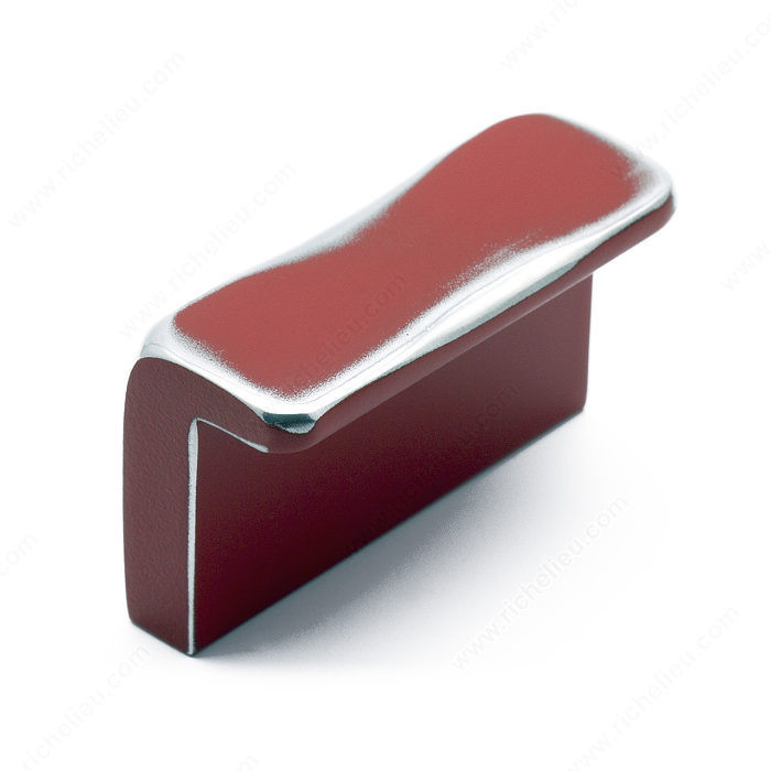 Contemporary Metal Knob - 776, Finish Brushed Metallic Red