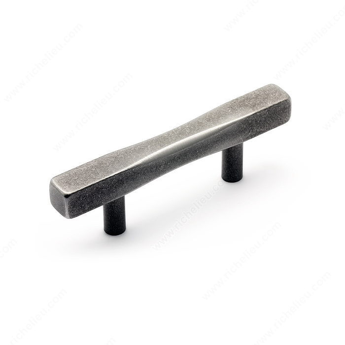 Transitional Metal Pull - 7773, Center to Center 64 mm, Finish Brushed Metallic Iron, Length - Overall Dimensions 120 mm