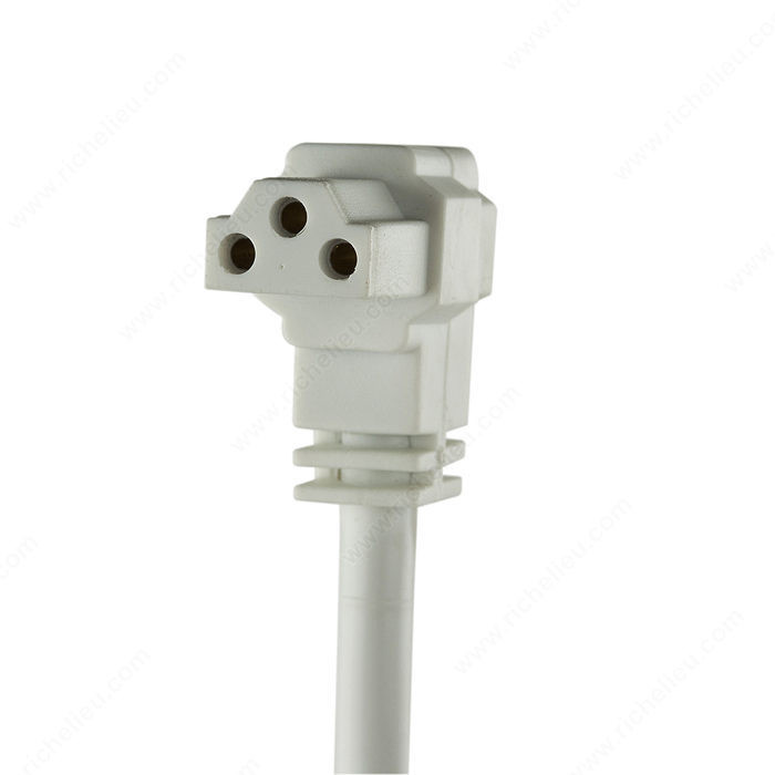 Richelieu Ground T5 Fluorescent Accessories, Finish White, Function Connecting Cable, Length 24 in, Connection Direction Angled Down Connection