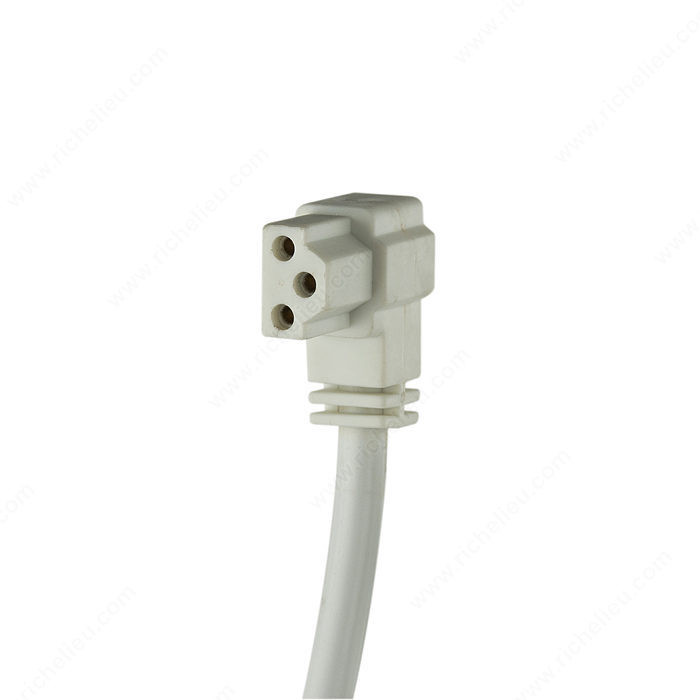Richelieu Ground T5 Fluorescent Accessories, Finish White, Function Connecting Cable, Length 24 in, Connection Direction Angled Left Connection