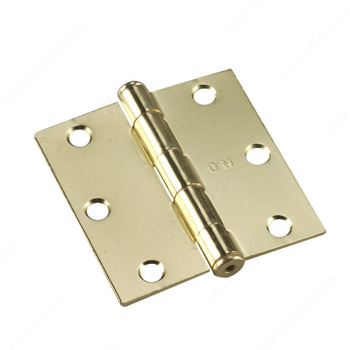 7.6 cm (3) Mortise Butt Hinges, Assembled, Width - Overall Dimensions 3 in, Load Capacity 50 lb, Color/Finish Brass, Recommended Usage Light Use PRO-PACK 2