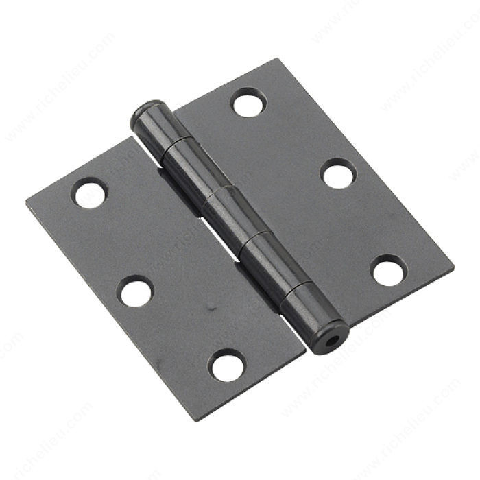 7.6 cm (3) Mortise Butt Hinges, Assembled, Width - Overall Dimensions 3 in, Load Capacity 50 lb, Color/Finish Black, Recommended Usage Light Use PRO-PACK 2