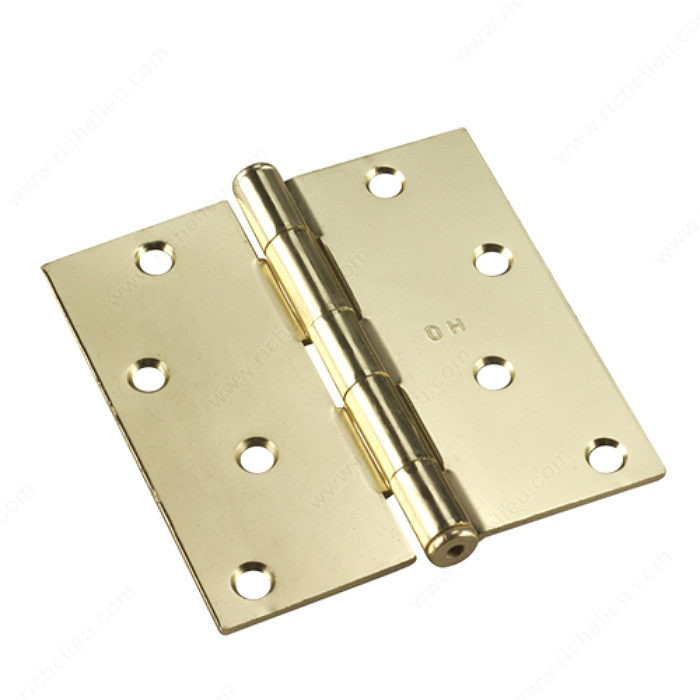 10.16 cm (4) Mortise Butt Hinges, Assembled, Color/Finish Brass