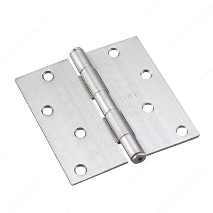 10.16 cm (4) Mortise Butt Hinges, Assembled, Color/Finish Brushed Chrome
