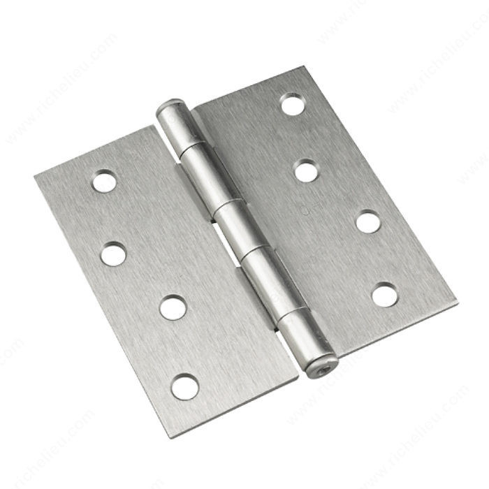 10.16 cm (4) Mortise Butt Hinges, Assembled, Color/Finish Brushed Nickel