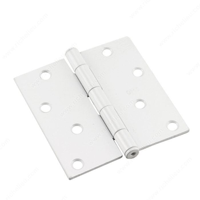 10.16 cm (4) Mortise Butt Hinges, Assembled, Color/Finish White