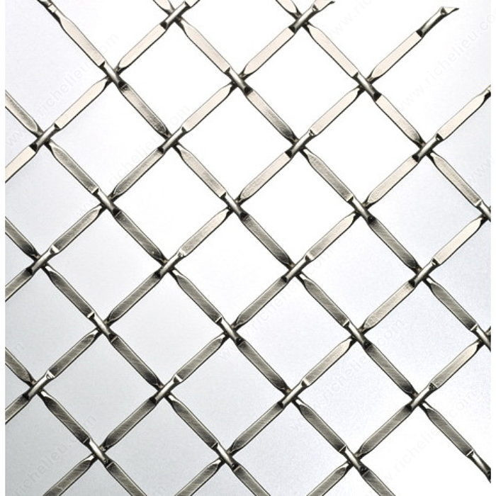 Decorative Wire Mesh, Finish Brushed Nickel, Width - Overall Dimensions 36 in, Projection - Overall Dimensions 48 in