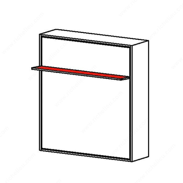 Cielo - Vertical Opening Mechanism with Shelf, Single Motion., Bed Size Queen (60'' x 80''), Required interior dimension - Length 1 616 mm