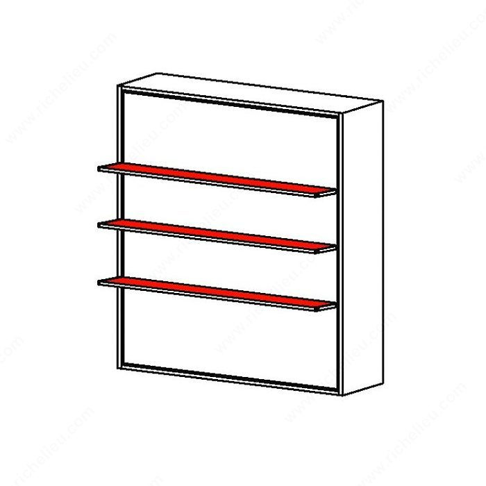 Luna - Vertical Opening Mechanism with Three Shelf, Synchronized Single Motion., Bed Size Queen (60'' x 80''), Required interior dimension - Length 1 616 mm