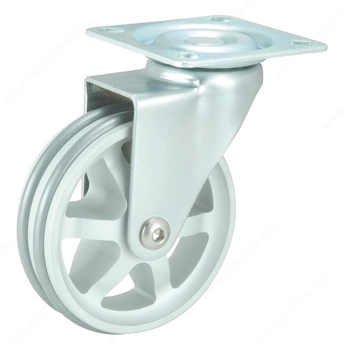 Aluminum Design Caster, Fastening Type Swivel Without Brake