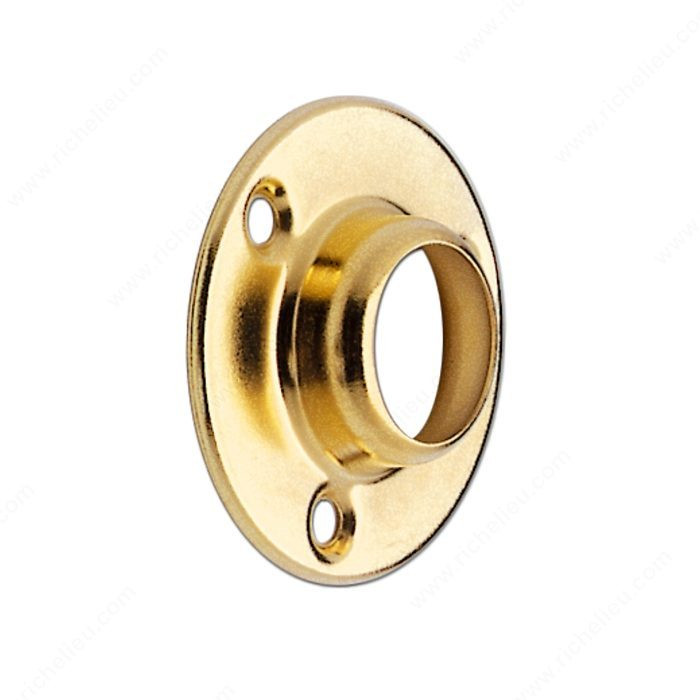 1-1/4 Closed Round Support - Screw Mount, Finish Brass