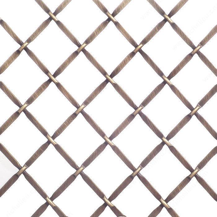 Decorative Wire Mesh, Finish Burnished Brass, Width - Overall Dimensions 24 in, Projection - Overall Dimensions 72 in