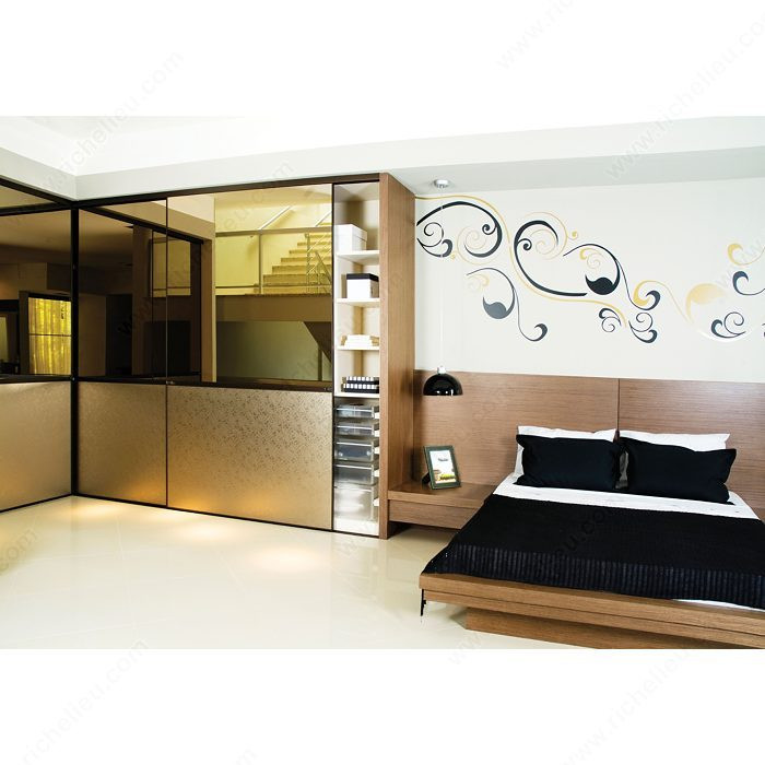 Top Sliding System for Bypass Closet Doors. DUCLOSET DOUBLE, Double- wheel ball- bearing roller,