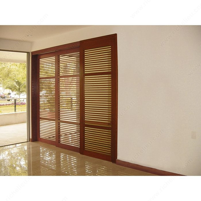 TWIN TELESCOPIC WOOD. Synchronized Telescopic Sliding System for Two Wood Doors, Synchronized telescopic opening,