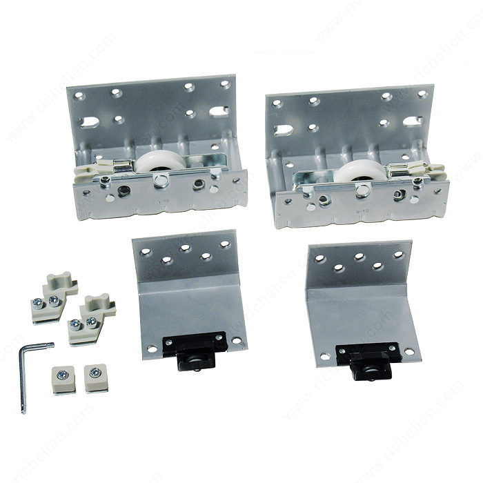 External Door Hardware Set for One Sliding Door, 33 mm, 60 kg, Door Thickness 19 to 23 mm, Roller Type Ball Bearing