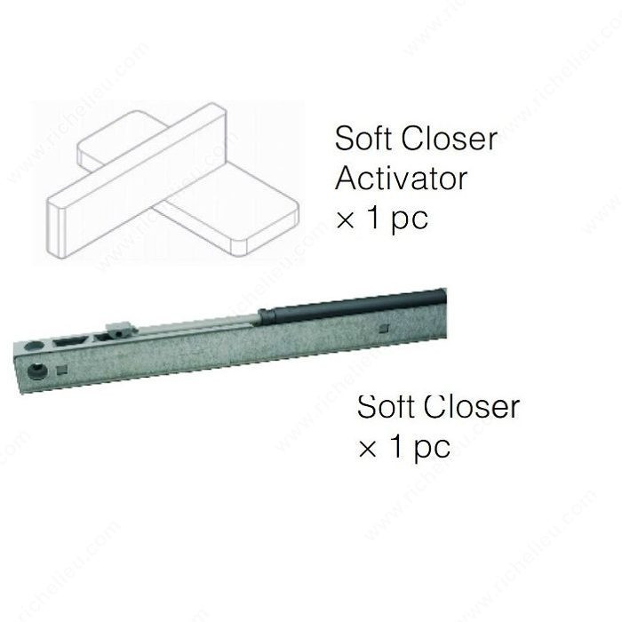 Soft-Close System for Glass Door, With Self-Close Action, For apparent system,