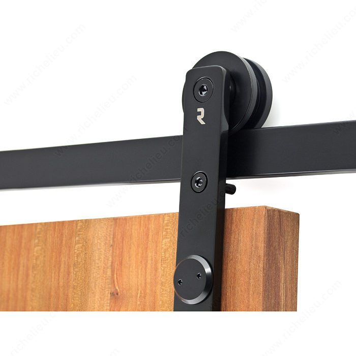 R-Exact, Strap mount with flat bar running rail for wood doors,