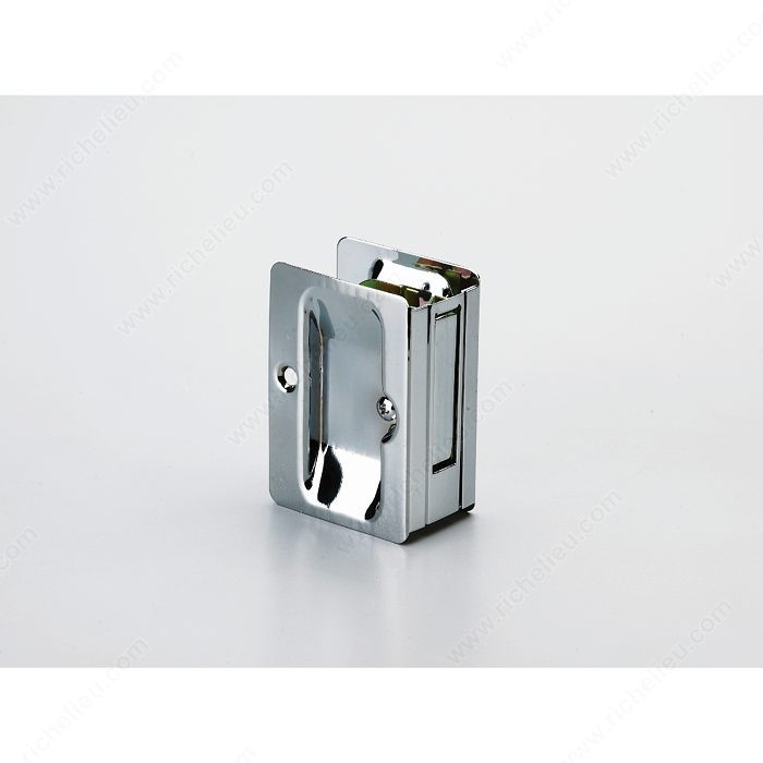 Pocket Door Pull - Small Rectangular, Finish Chrome, Function Passage