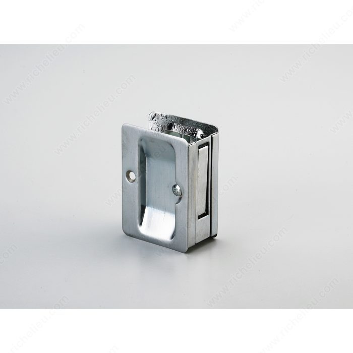 Pocket Door Pull - Small Rectangular, Finish Satin Chrome, Function Passage