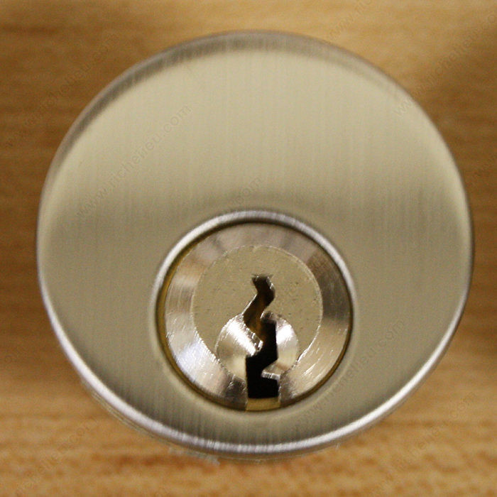 Cylinder for Pocket Door Lock, Finish Brushed Nickel