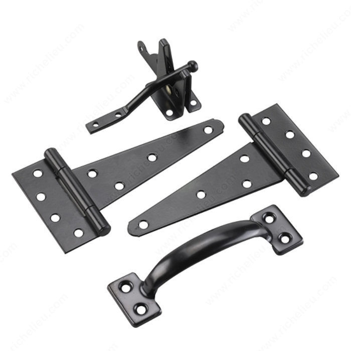 Gate Hardware Kit, For outdoor use, Finish Matte Black, Material Steel
