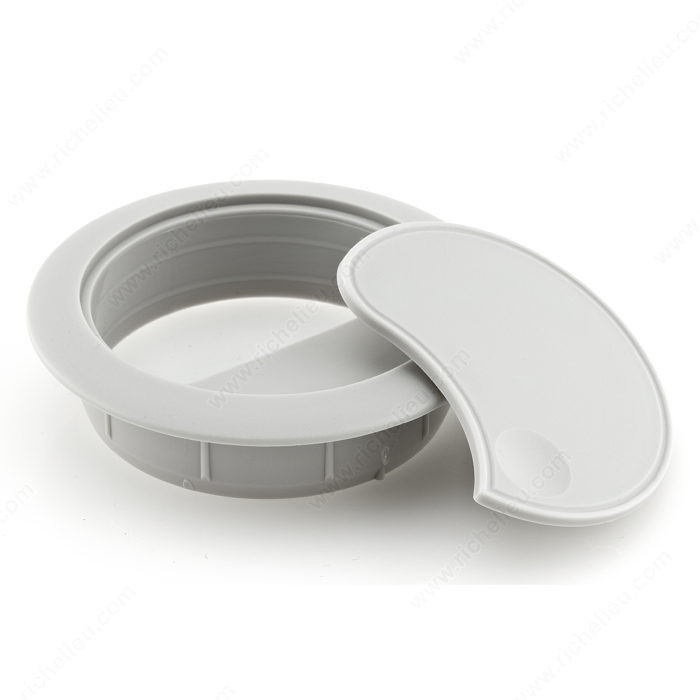 Round Cable Grommet, Bore Hole 60 mm, Finish Grey, Diameter - Overall Dimensions 75 mm, Height - Overall Dimensions 21 mm PRO-PACK 5