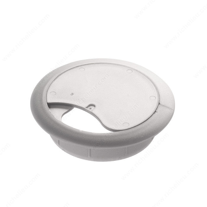 Round Cable Grommet, Bore Hole 60 mm, Finish Silver, Diameter - Overall Dimensions 75 mm, Height - Overall Dimensions 21 mm PRO-PACK 5