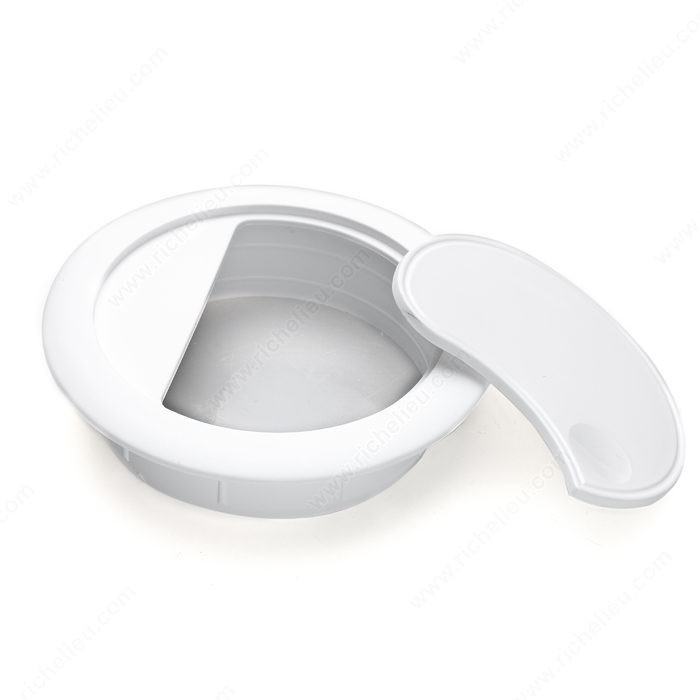 Round Cable Grommet, Bore Hole 60 mm, Finish White, Diameter - Overall Dimensions 75 mm, Height - Overall Dimensions 21 mm PRO-PACK 5
