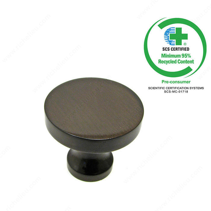 LEED-Certified Solid Brass Knob - 910, Diameter - Overall Dimensions 28 mm