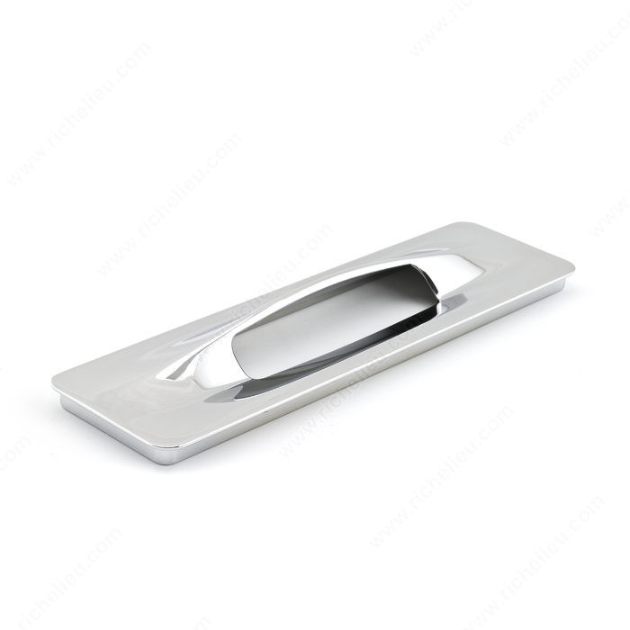 Contemporary Recessed Metal Pull - 9145, Finish Chrome