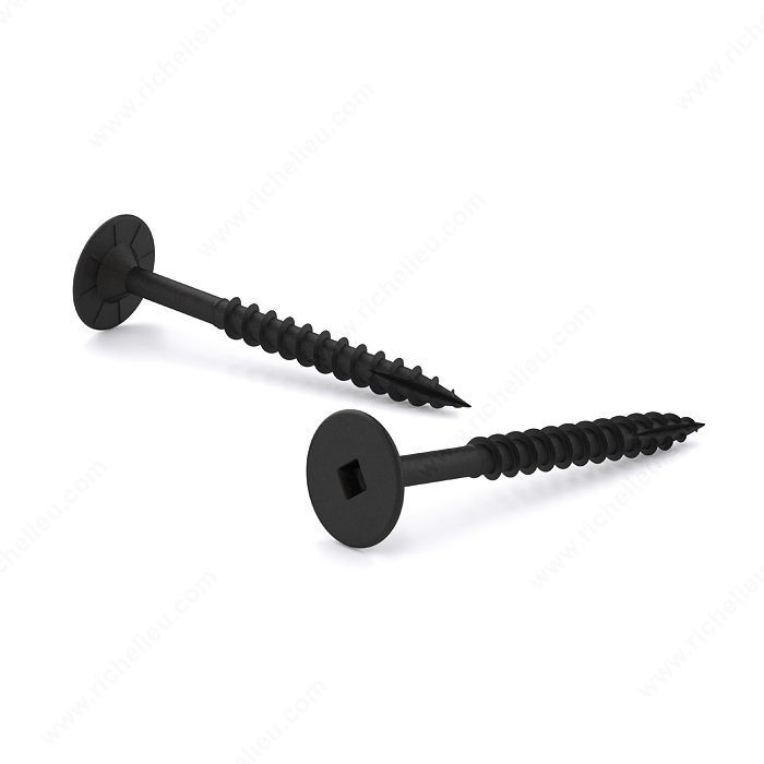 Plain Wood Screw, PowerHead, Square Drive, Coarse Thread, Type 17 Point, Screws for cabinet and cupboard installation, Length 3 in