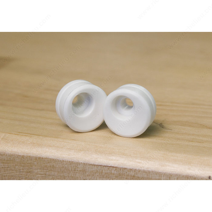 Door Stop Plastic Bumper, Finish White PRO-PACK 5