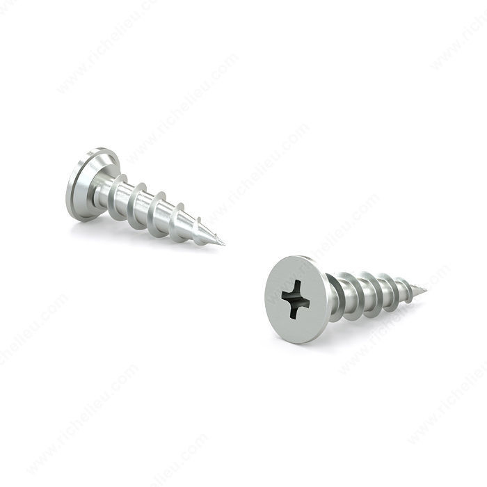 Zinc-Plated Wood Screw, Undercut Head, Phillips End, Coarse Thread, Regular Wood Point, Screws for plastic Kolbe Korner drawer fronts,PRO-PACK 2