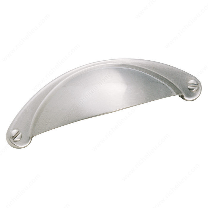 Transitional Ceramic Cup Pull - 9365, Finish Satin Nickel, Material Zinc