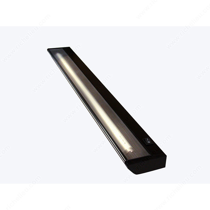 PERNO T5 Fluorescent Task Light - Black Finish, Wood shelf mounting, Watts 10 W, Length 18 3/4 in