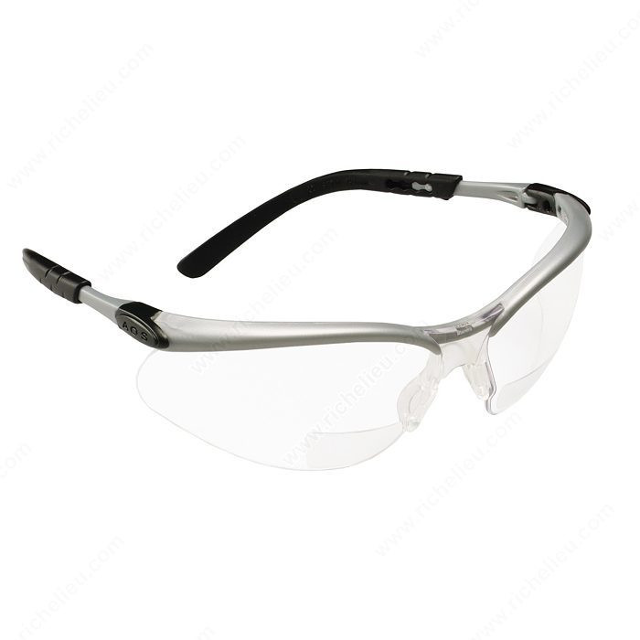Fully Adjustable BX Safety Glasses, Frame Color Silver/Black