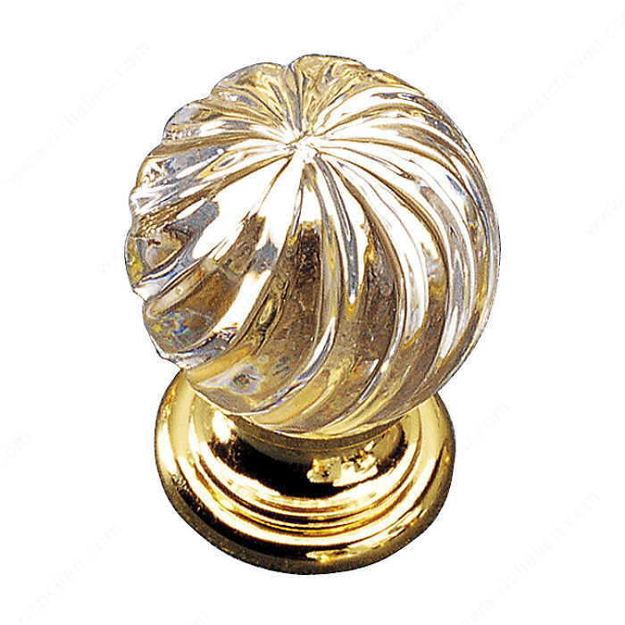 Traditional Brass and Crystal Knob - 9912,