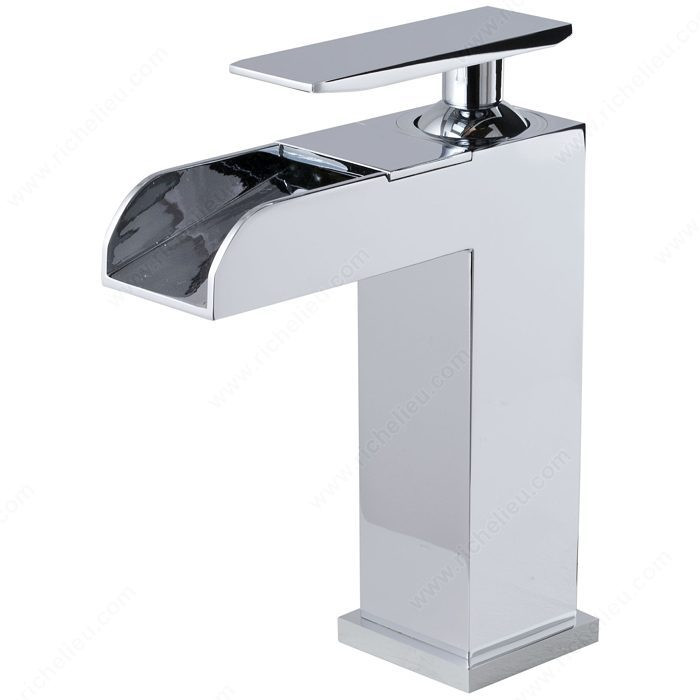 Riveo Bathroom Faucet, Waterfall, Height 6 27/32 in, Included Product Pop-Up and Cover Plate Included
