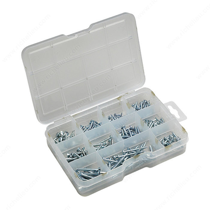 Wood Screw Kit, Set of 245 assorted screws,