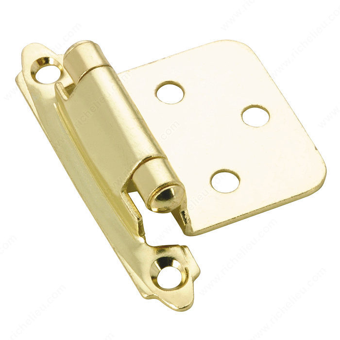 Semi-Concealed Self-Closing Hinge - 134, Finish Brass, Finish Number 130, Type of Hinge Traditional Surface Hinge, Screw/Nail Included / #5 Screw