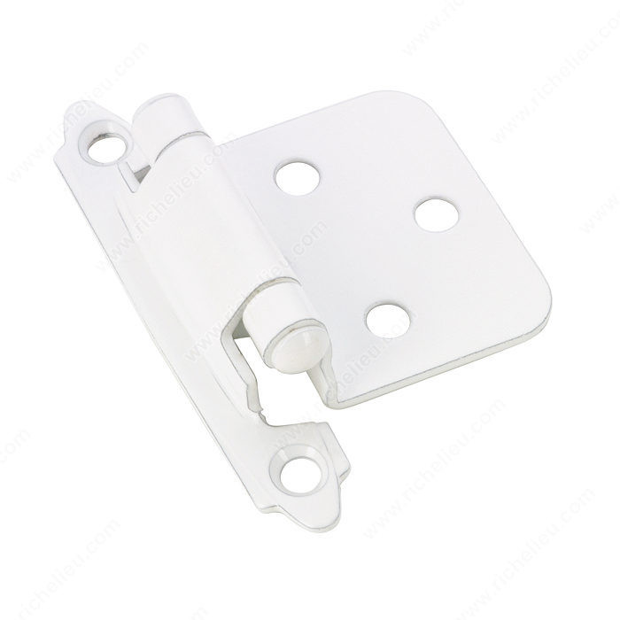 Semi-Concealed Self-Closing Hinge - 134, Finish White, Finish Number 30, Type of Hinge Traditional Surface Hinge, Screw/Nail Included / #5 Screw