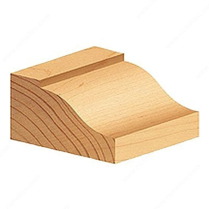 Ogee Raised Panel Bit, Cutting Diameter 3 3/8 in, Carbide Height (B) 9/16 in, Radius 7/8 in, Reveal (A*) 1 7/16 in